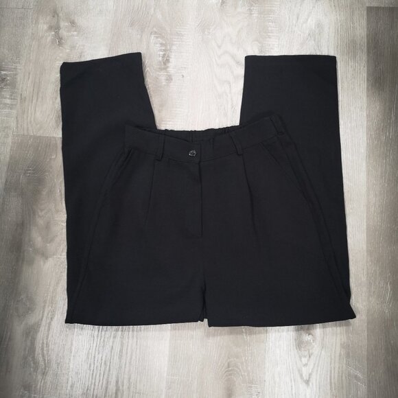 Dazy Ladies Size Medium Black Straight Leg Front Pleats Dress Pants - Picture 4 of 12